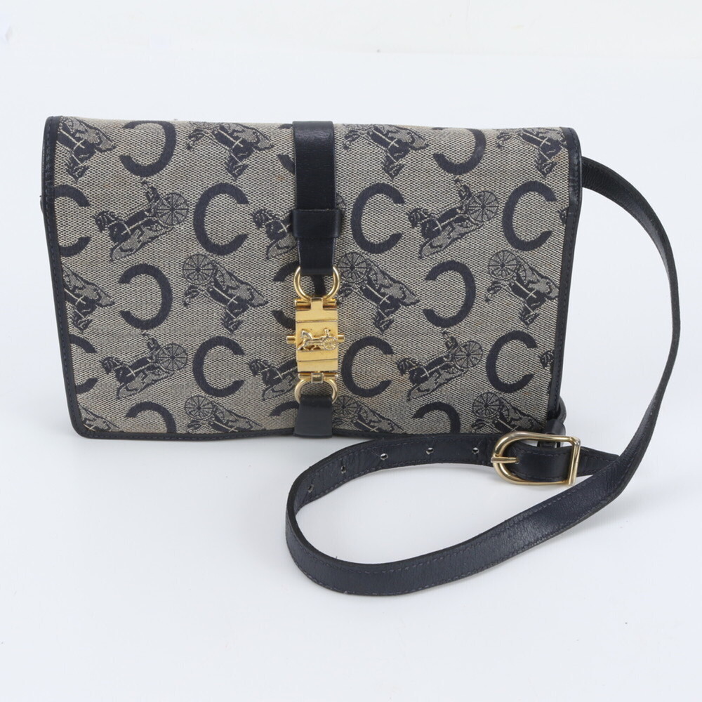 Celine C Macadam Leather Shoulder Bag Crossbody with Carriage Hardware (Gold ...